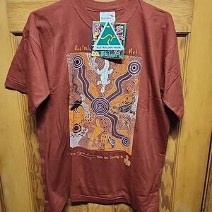 Bulurru Aboriginal Art T Shirt Fleece Water Hole Dreaming by Linda Baira Med